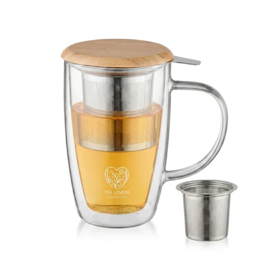 Taza doble pared con infusor TEA LOVERS